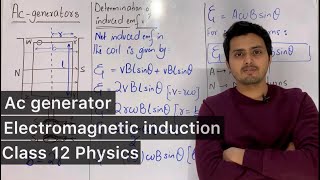 Ac generator  Alternating current generator  Electromagnetic induction  Class12  Physics [upl. by Bryna]