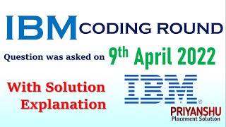 IBM Coding Question 9th April 2022  ibm coding questions for associate system engineer  IBM Coding [upl. by Odetta]