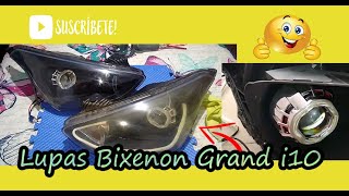 MODIFICANDO Faros Grand i10como abrir los farosLupa bixenon part 1 [upl. by Ancilin213]