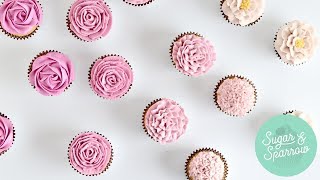 5 Easy Floral Cupcake Designs [upl. by Adnarom]