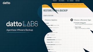 Datto Labs Agentless VMware Backup [upl. by Lurlene]