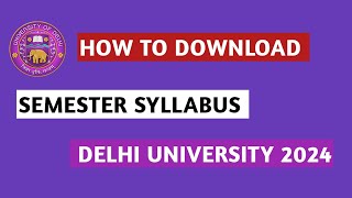 How to Download Syllabus  COURSE SEC VAC amp AEC  Delhi University [upl. by Buonomo]