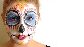 Sugar Skull Face Paint Tutorial  Hobbycraft [upl. by Aihsemaj]