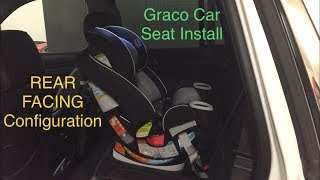 How to install a car seat rearfacing baby seat  Graco Car seat Install Graco 4ever 4 in 1 [upl. by Nalahs]