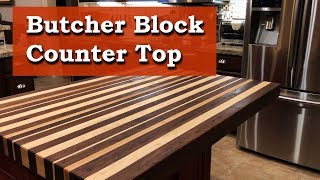 Butcher Block Countertop  Walnut and Maple Long Grain [upl. by Yadahs491]