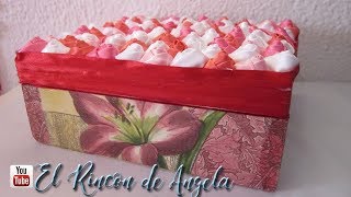 Caja de madera decorada con decoupage para San valentin Regalo dia de los enamorados [upl. by Ybab111]