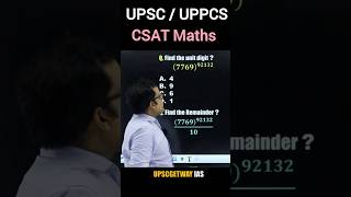 Find unit digit । cyclicity of 9 । CSAT maths for upsc and uppcs 2024 upsc csat maths shorts [upl. by Leanora]