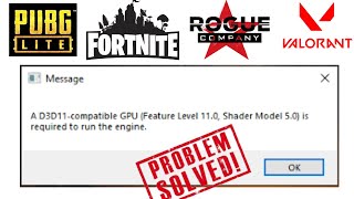 D3D11 compatible GPU feature level 110 shader model 50 is required to run the engine [upl. by Aznola]