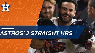 George Springer Alex Bregman and Jose Altuve belt backtobacktoback home runs [upl. by Loeb482]