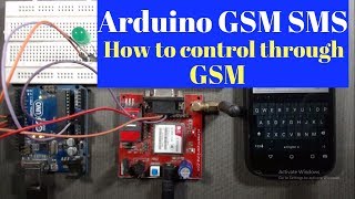 How to control LED light through GSM SIM900a [upl. by Reinke]