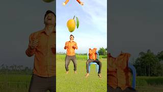 Matching twin brotherr flying body parts vs Eating mango egg amp Catching brown catt funny video [upl. by Tessler]