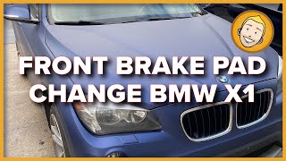 How to CHANGE FRONT BRAKE PADS on an E84 BMW X1 [upl. by Cyprus]