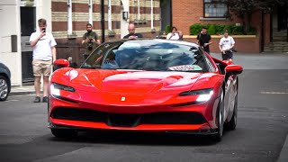 The 1000 HP Ferrari SF90 Stradale on the road in London [upl. by Nitsirhc]