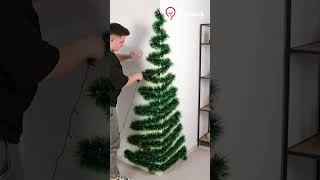 Wall Christmas Tree Hack Perfect for Tiny Corners shorts youtubeshorts christmasdecoration [upl. by Anairol102]