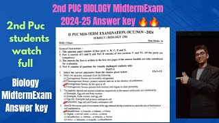 2nd puc Biology Midterm exam 202425 Key Answers 🔥 LEARNWITHYASUBiologymidtermkeyanswers [upl. by Ayalat764]