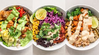 EASY BALANCED BOWLS  whole food plant based full recipes [upl. by Notseh]