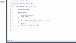 Windows Forms Timers C NET [upl. by Eetnom]
