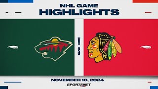 NHL Highlights  Wild vs Blackhawks  November 10 2024 [upl. by Nylhtac18]