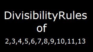 Divisibility rules for 234567891011 and 13 [upl. by Timotheus]