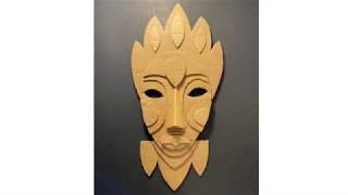 Creating A LowRelief Cardboard Mask Inspired By African Masks [upl. by Nossyla249]