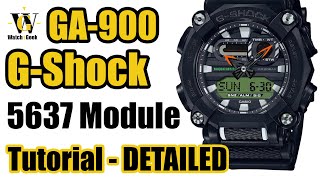 GA900 Gshock  5637 module DETAILED tutorial on how to set up and use ALL the functions [upl. by Odlabso889]