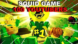 ASI GANE 100K ROBUX EN UN SQUID GAME CON 100 YOUTUBERS [upl. by Azeria335]