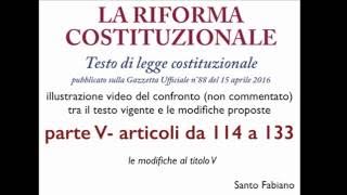 Riforma costituzionale  parte V  il Titolo V della Costituzione [upl. by Wurst]