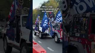 When i cheer for MAGA truck parade in NY this happend Trump 2024 trump usa america [upl. by Nnahgaem349]