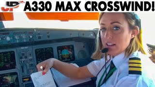 Landing AER LINGUS A330 with MAXIMUM CROSSWIND  Cockpit Views [upl. by Madge]