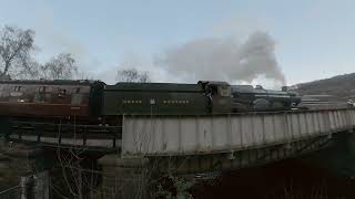 pendennis Castle departs Keighley and worth valley railway steam gala 23032024 [upl. by Jonell]