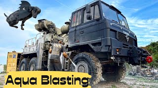 AquaBlasting A Heavy Recovery Truck [upl. by Eniluqaj810]