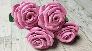 CREA Hermosas ROSAS de Goma Eva PASO a PASO  Manualidades DIY [upl. by Aetnuahs]