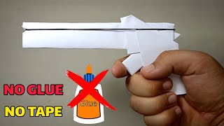 How to Make Paper GUN without Glue and Tape  DIY paper GUN that shoots [upl. by Neersin]