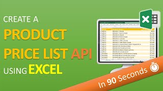 Create a Product Price List API using Excel in 90 seconds [upl. by Maddie]