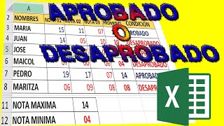 PONER NOTAS CON ROJO Y AZUL EN EXCEL  FORMATO CONDICIONAL [upl. by Atworth]