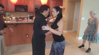 TANGO LESSON Traspie Combination for Tango Vals Milonga Georgina amp Oscar Mandagaran [upl. by Neerac]