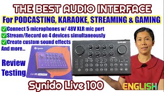 SYNIDO LIVE 100 THE BEST Sound Card All In One Audio Interface for Podcasting Karaoke ampStreaming [upl. by Anirod]