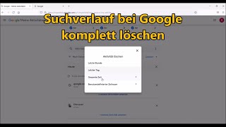 Google Suchverlauf löschen Internetsuchverlauf komplett löschen bei Google [upl. by Anelac423]