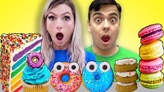 SWEET FOOD CHALLENGE  CRAZY EATING ONLY CAKE CUPCAKE CANDY IN 24 HOURS BY SWEEDEE [upl. by Alleras661]