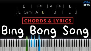 Bing Bong Song  Piano chords and lyrics [upl. by Pussej]