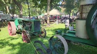 Large side shaft hit amp miss engine and the Lauson tractor the started it with  LeSueur [upl. by Atiugram584]