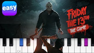 FRIDAY THE 13TH  Halloween Theme Song EASY PIANO TUTORIAL [upl. by Rodoeht539]