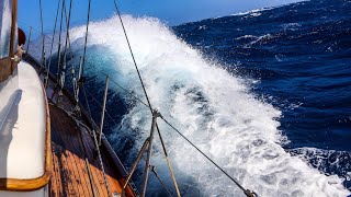 Sailing in heavy weather amp big waves 600 miles offshore Pacific crossing pt 4 [upl. by Pia]