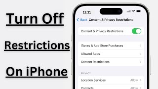 How to Turn Off Restrictions on iPhone  2024  iOS 17 [upl. by Parish]