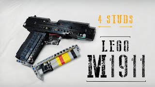 Working LEGO M1911 4 Studs Wide  Instructions [upl. by Gilmer]