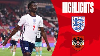 England 10 Austria  Saka Fires England to Victory Against Austria  Highlights [upl. by Atikram642]