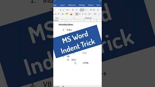 ✨ Master the Indent Trick in MS Word 🖋️ [upl. by Snook]