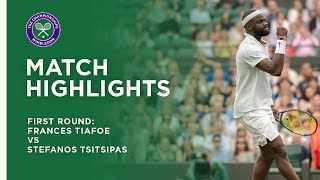 Frances Tiafoe vs Stefanos Tsitsipas  First Round Highlights  Wimbledon 2021 [upl. by Ahsinroc]