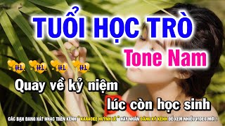 Karaoke Tuổi Học Trò  Tone Nam  Nhạc Sống Huỳnh Lê [upl. by Peony]