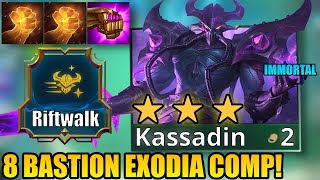 8BASTION RIFTWALK KASSADIN STACKS INFINITE AP  Teamfight Tactics Set 95 PBE [upl. by Eciram]